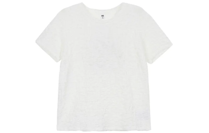 UNIQLO T Shirts Women's White Crew Neck Moderate Other