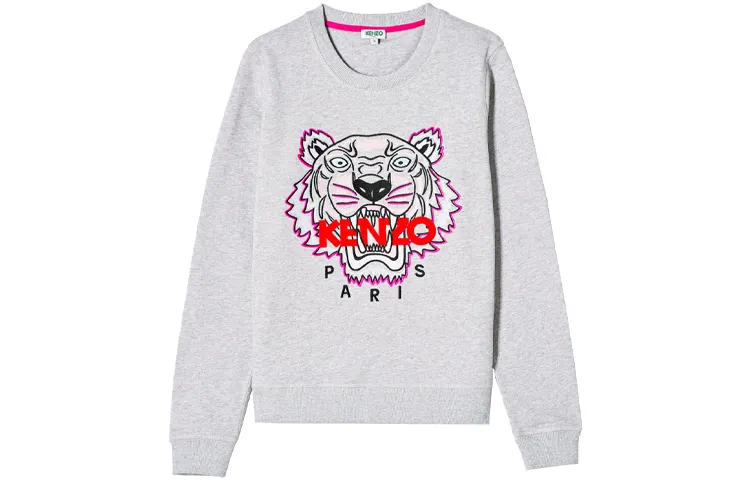 KENZO Sweatshirts Women's Gray Crew Neck Moderate Regular