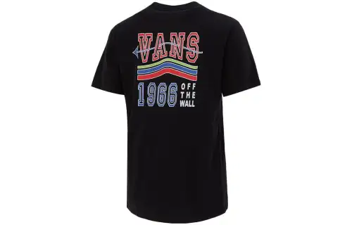 Vans T Shirts Women's Black Crew Neck Moderate Straight Fit