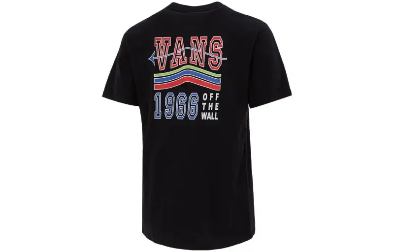 Vans T Shirts Women's Black Crew Neck Moderate Straight Fit