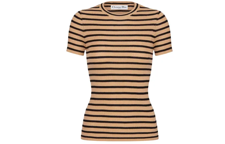 DIOR Quarterly New Products Cashmere Sweaters Women's Beige Crew Neck Moderate