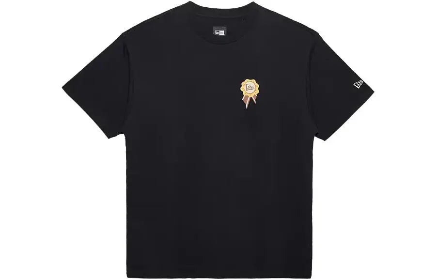 New Era T-Shirts Women's Black Crew Neck Moderate Straight Fit