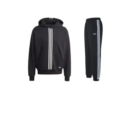 Adidas Originals Trefoil Collection Winter Hacked Hoodie Sweatshirt Set Men's Black