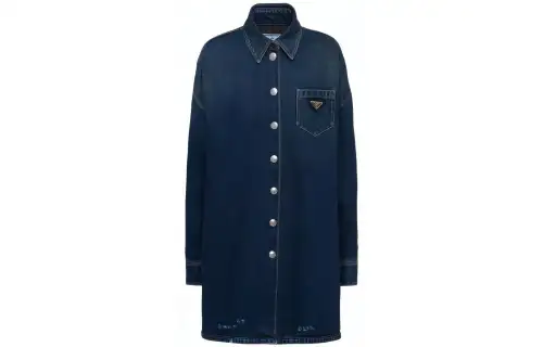 【Previous Season】logo-plaque denim shirt