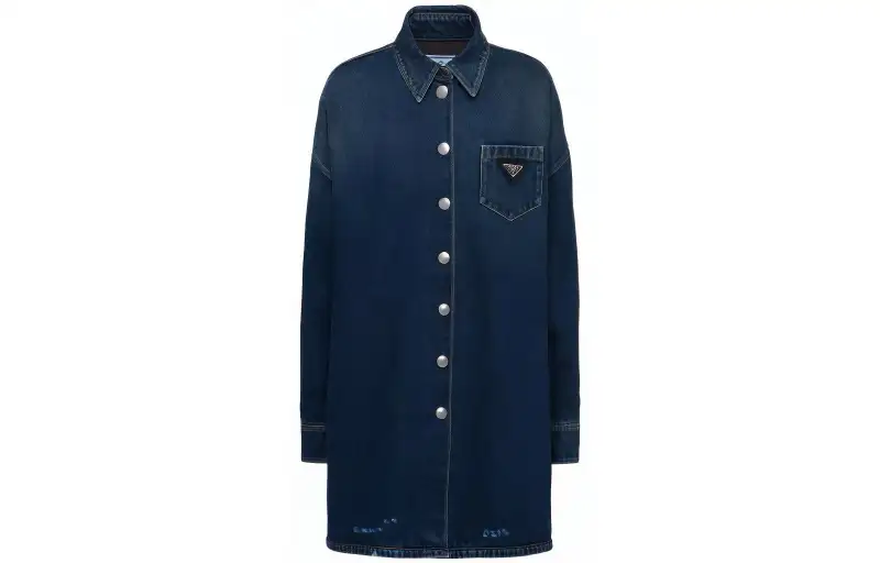 【Previous Season】logo-plaque denim shirt