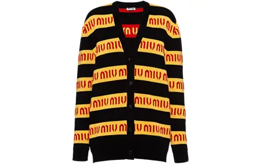 MIU MIU Pre Owned 2020 Logo intarsia Cardigan