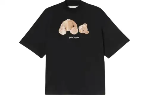 PALM ANGELS T Shirts Women's Black Crew Neck Moderate Straight Fit