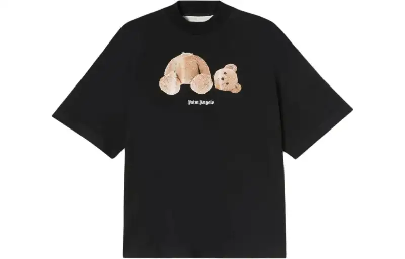 PALM ANGELS T Shirts Women's Black Crew Neck Moderate Straight Fit