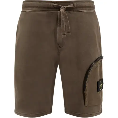 STONE ISLAND Logo Patch Drawstring Shorts