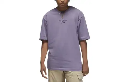 Jordan T Shirts Women's Purple Crew Neck Moderate Straight Fit