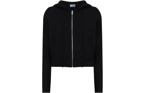 PRADA Sweatshirts Women's Black Hooded Moderate