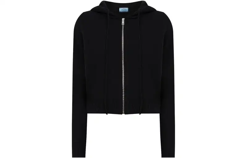 PRADA Sweatshirts Women's Black Hooded Moderate