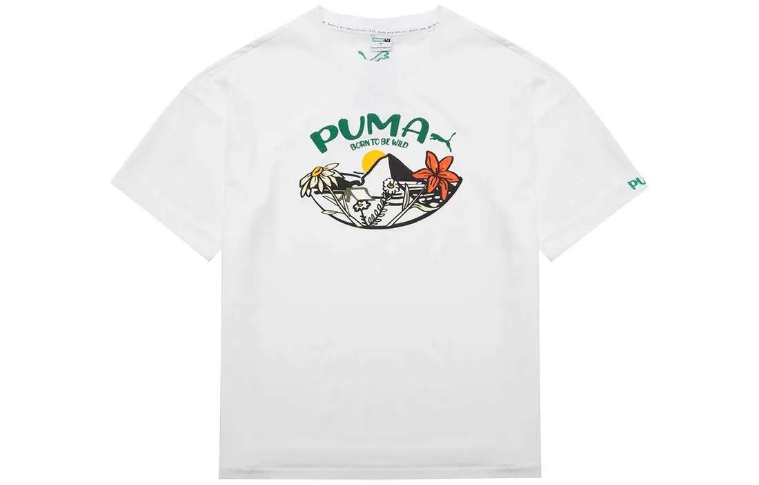 PUMA Drop Shoulder Sleeve T Shirt Women's White