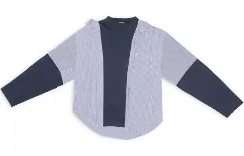 Balenciaga Shirts Women's Blue Crew Neck Moderate Shirt