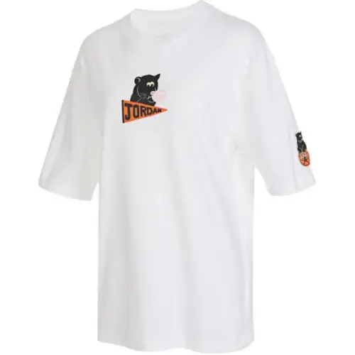 Jordan Drop Shoulder Sleeve T Shirt Women's White