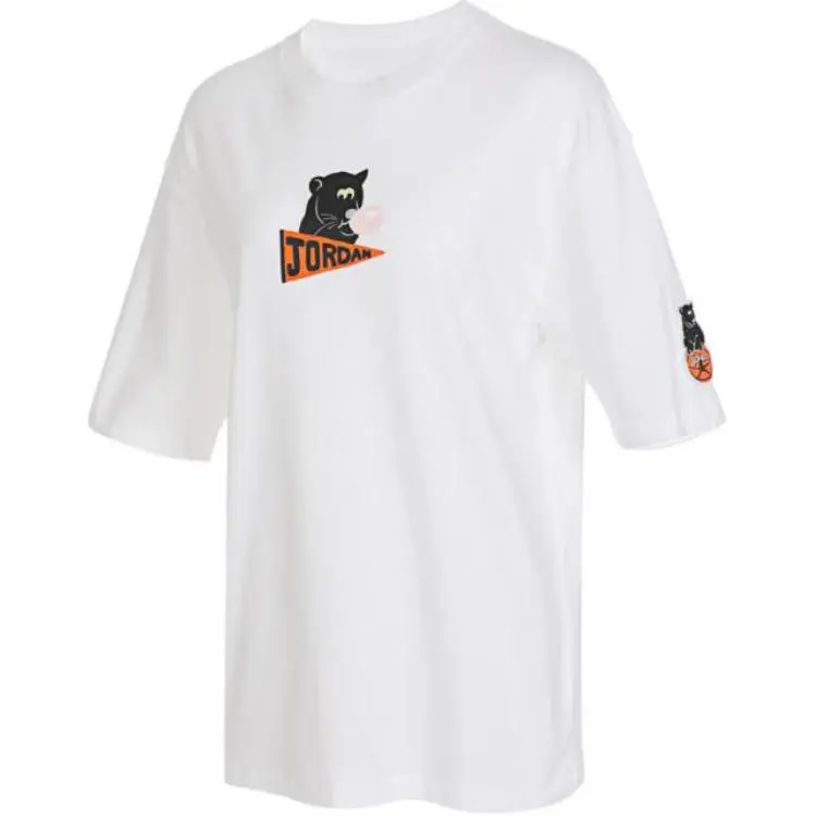 Jordan Drop Shoulder Sleeve T Shirt Women's White