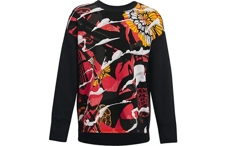 Under Armour Rival Fleece Sweatshirts Women's Black Crew Neck Thickened Regular