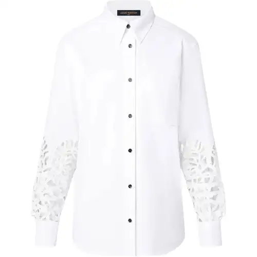 LOUIS VUITTON Shirts Women's White Lapel Moderate Shirt