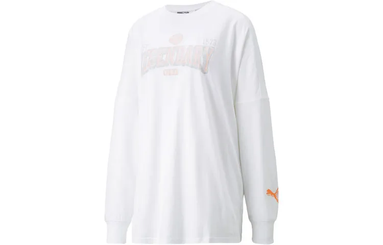 PUMA Drop Shoulder Sleeve T Shirt Women's White