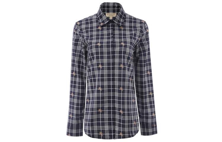 Женская рубашка Burberry (темно-синяя)