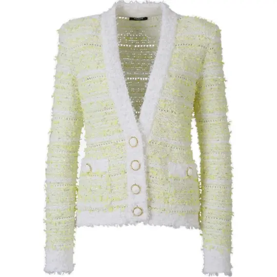BALMAIN V-Neck Textured Cardigan