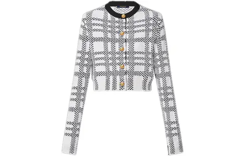 LOUIS VUITTON Graphic Knit Cropped Cardigan