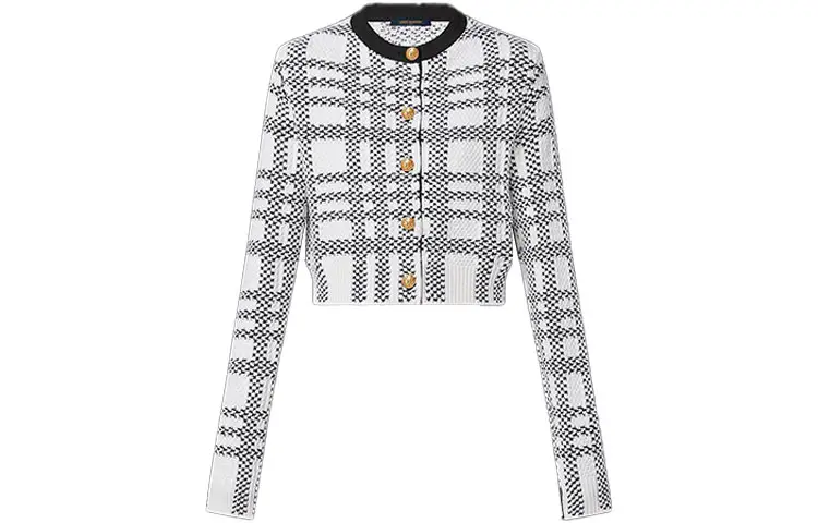 LOUIS VUITTON Graphic Knit Cropped Cardigan