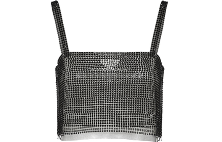 PRADA Camisoles Women's Black Square Collar Moderate Straight Fit