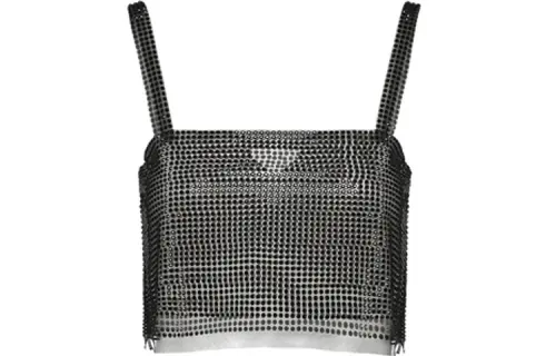 PRADA Camisoles Women's Black Square Collar Moderate Straight Fit