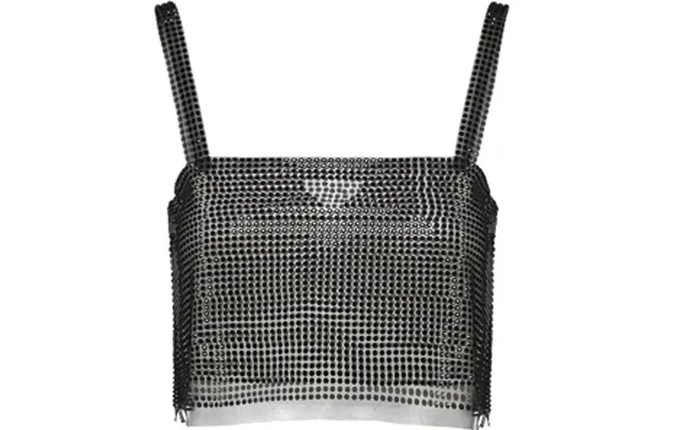 PRADA Camisoles Women's Black Square Collar Moderate Straight Fit