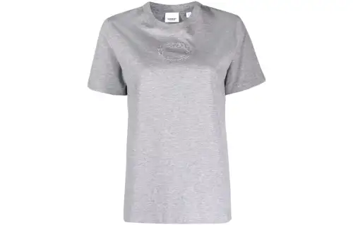 Burberry T Shirts Women's Gray Crew Neck Moderate Straight Fit