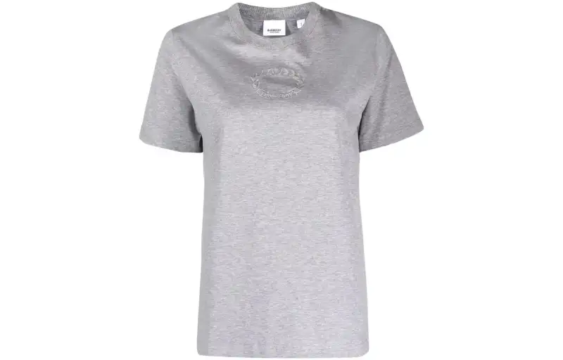 Burberry T Shirts Women's Gray Crew Neck Moderate Straight Fit