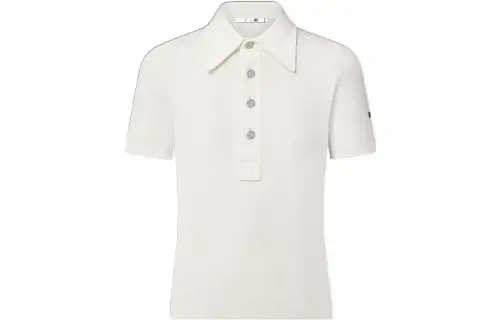 LOUIS VUITTON New Quarterly Products Of LV Polo Shirts Women's White Polo Collar Moderate Straight Fit