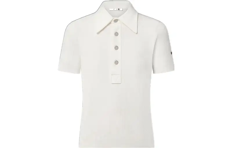 LOUIS VUITTON New Quarterly Products Of LV Polo Shirts Women's White Polo Collar Moderate Straight Fit