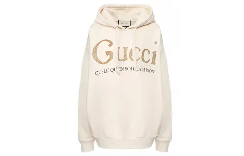 Gucci glitter-logo cotton hoodie