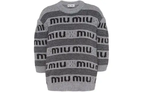 MIU MIU Sweater Women's Gray Black