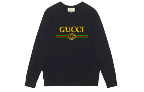 GUCCI Sweatshirts Women's Black Crew Neck Moderate Regular