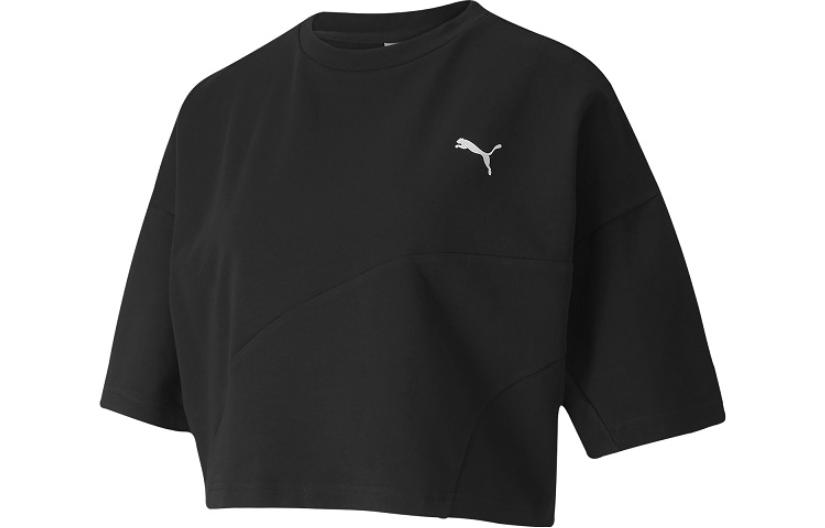 Женская футболка PUMA EVIDE Stripe Crop (черная)