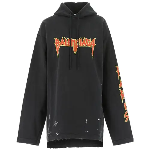 Balenciaga Zip Up Hoodie 'Washed Black'