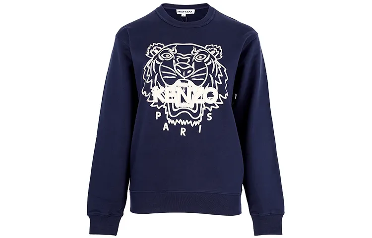 KENZO Sweatshirts Women's Dark Blue Crew Neck Moderate Regular
