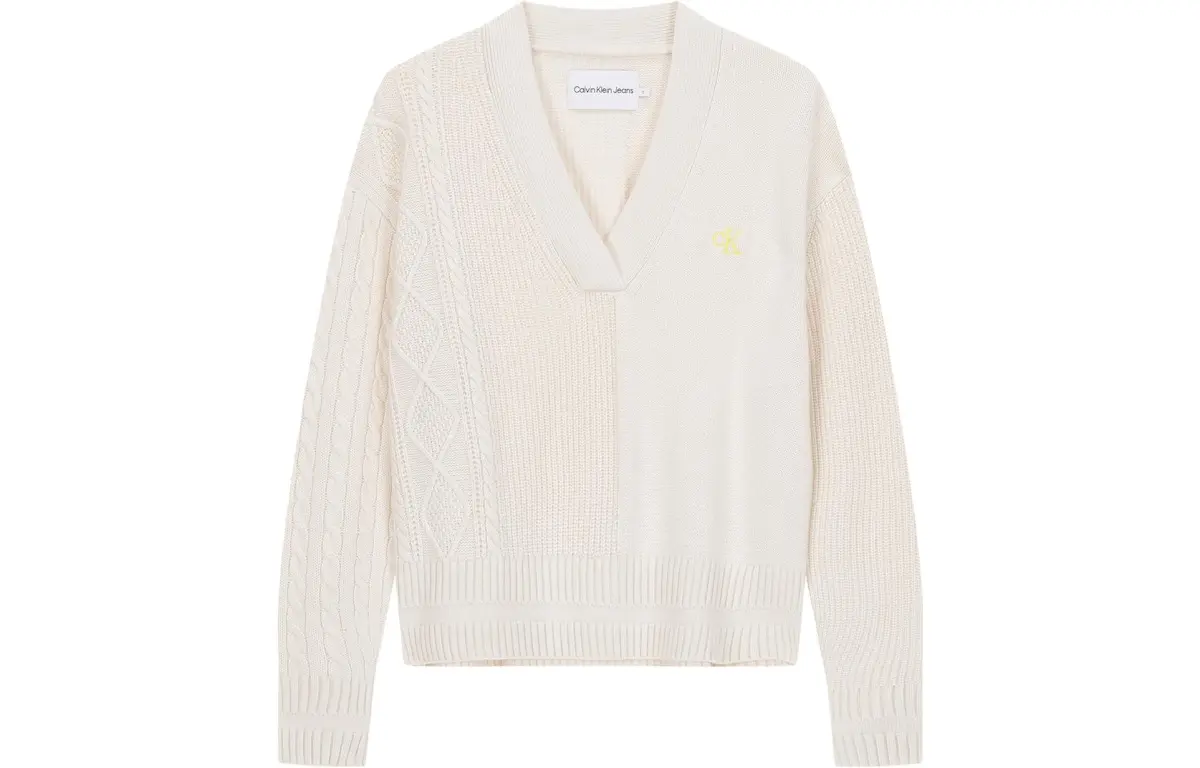 Calvin Klein Sweaters Women's Ecru V-neck Moderate Other