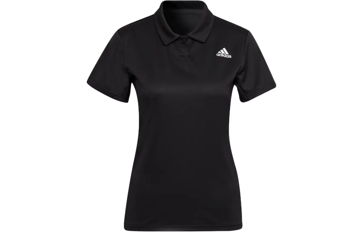 Adidas Polo Shirts Women's Black Polo Collar Moderate Straight Fit