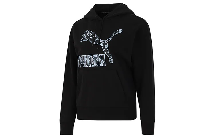 PUMA Sweatshirts Women's Black Hooded Moderate Regular