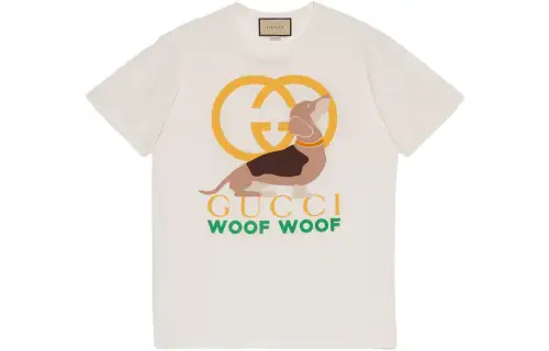 GUCCI SS23 Drop Shoulder Sleeve T Shirt Women's Beige
