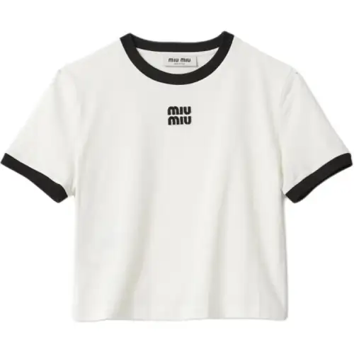MIU MIU T Shirts Women's White Crew Neck Moderate Other