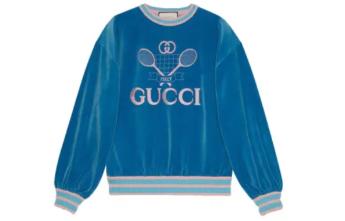 GUCCI Sweatshirts Women's Blue Crew Neck Moderate Regular