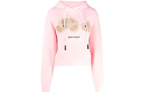 PALM ANGELS Sweatshirts Women's Pink Hooded Moderate Heavyweight