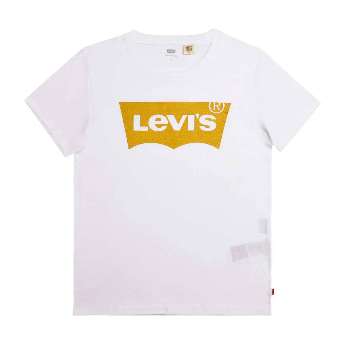 Levi's T-Shirts Women's White Crew Neck Moderate Straight Fit