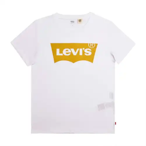 Levis T Shirts Women's White Crew Neck Moderate Straight Fit
