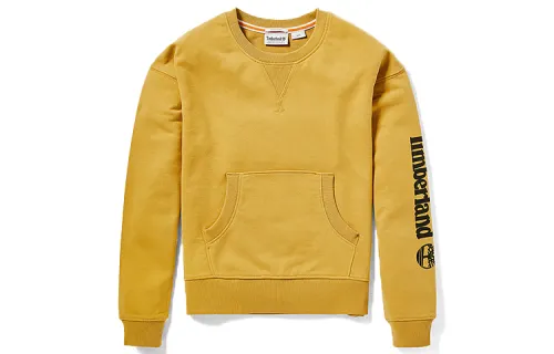 Timberland Sweatshirts Women's Olive Yellow Crew Neck Moderate Regular
